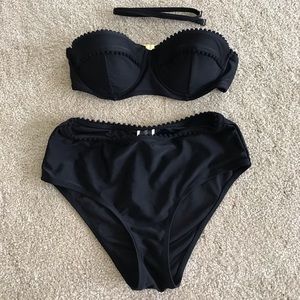 Mink Pink Black 2 piece Swimsuit